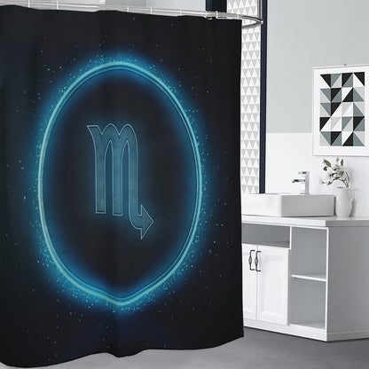 Blue Scorpio Zodiac Sign Print Premium Shower Curtain