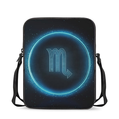 Blue Scorpio Zodiac Sign Print Rectangular Crossbody Bag