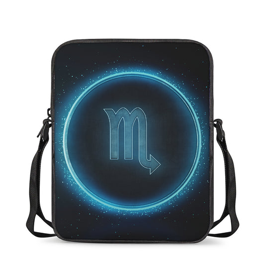 Blue Scorpio Zodiac Sign Print Rectangular Crossbody Bag