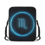 Blue Scorpio Zodiac Sign Print Rectangular Crossbody Bag