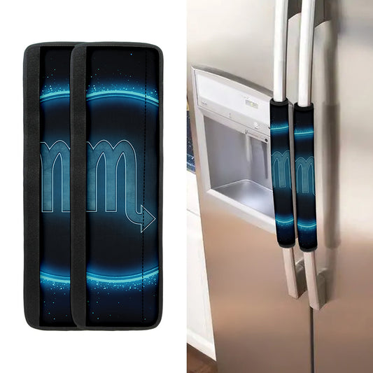 Blue Scorpio Zodiac Sign Print Refrigerator Handle Covers