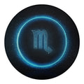 Blue Scorpio Zodiac Sign Print Round Blanket