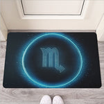 Blue Scorpio Zodiac Sign Print Rubber Doormat
