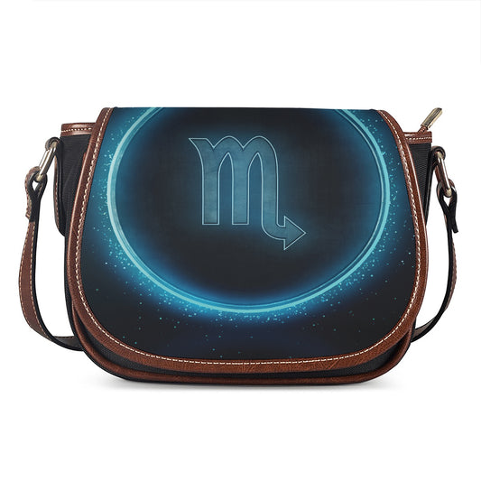 Blue Scorpio Zodiac Sign Print Saddle Bag