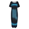 Blue Scorpio Zodiac Sign Print Short Sleeve Long Nightdress