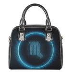 Blue Scorpio Zodiac Sign Print Shoulder Handbag
