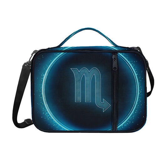 Blue Scorpio Zodiac Sign Print Shoulder Strap Bible Bag