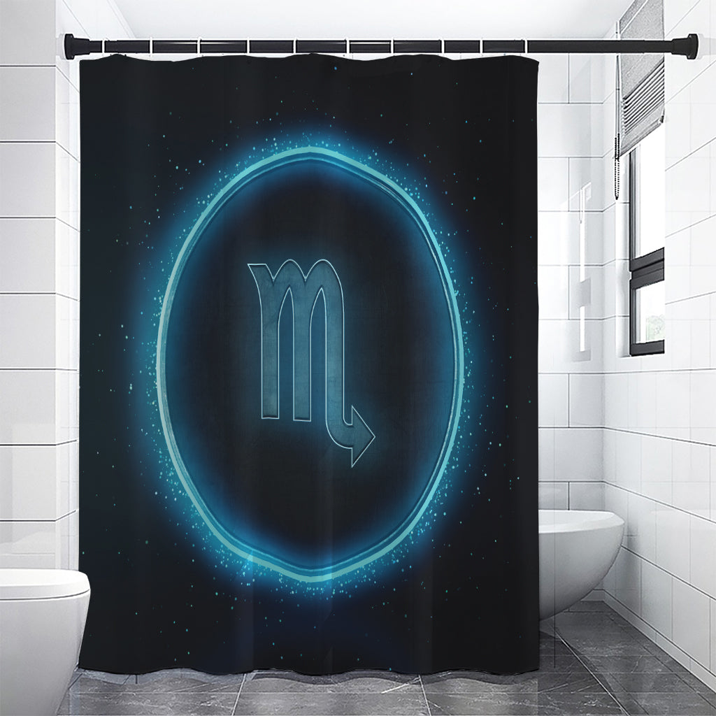 Blue Scorpio Zodiac Sign Print Shower Curtain