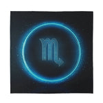 Blue Scorpio Zodiac Sign Print Silk Bandana