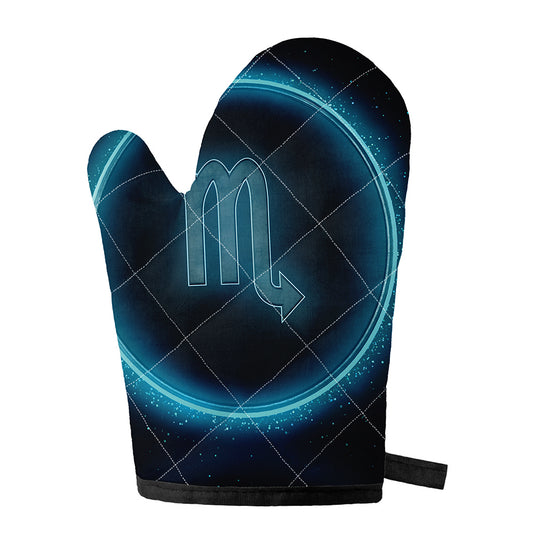 Blue Scorpio Zodiac Sign Print Single Oven Mitt
