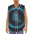 Blue Scorpio Zodiac Sign Print Sleeveless Baseball Jersey