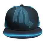 Blue Scorpio Zodiac Sign Print Snapback Cap