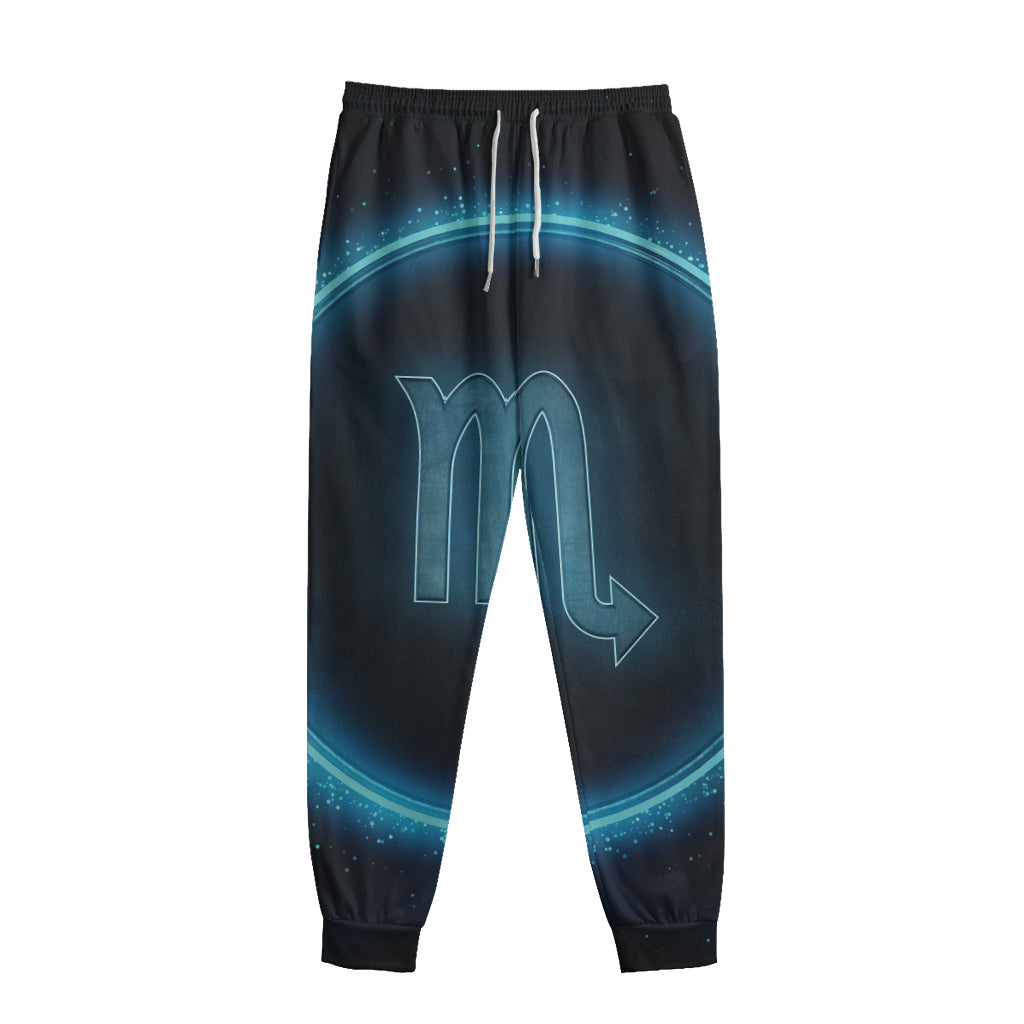 Blue Scorpio Zodiac Sign Print Sweatpants