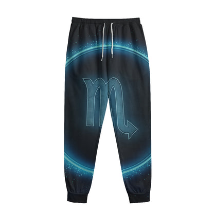 Blue Scorpio Zodiac Sign Print Sweatpants