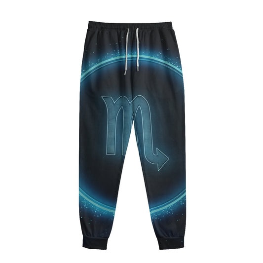 Blue Scorpio Zodiac Sign Print Sweatpants