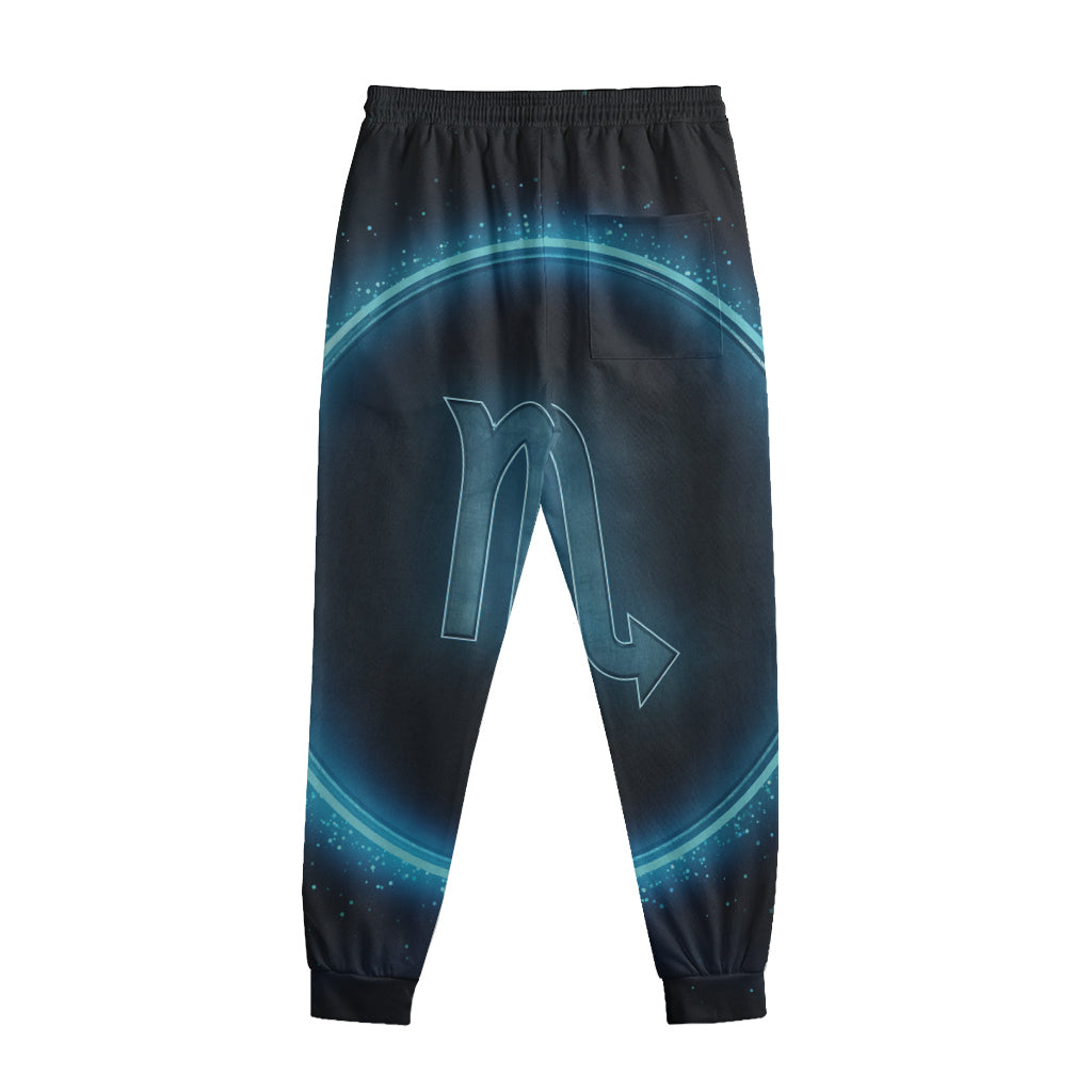 Blue Scorpio Zodiac Sign Print Sweatpants