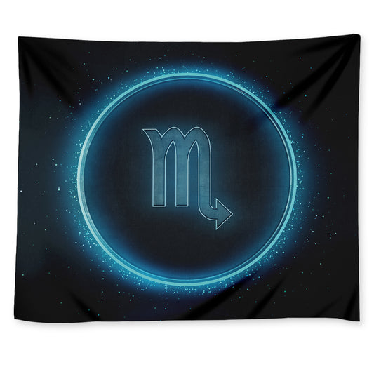 Blue Scorpio Zodiac Sign Print Tapestry