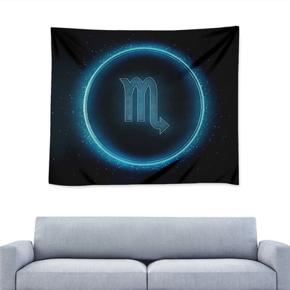 Blue Scorpio Zodiac Sign Print Tapestry