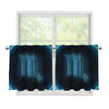 Blue Scorpio Zodiac Sign Print Tier Curtains