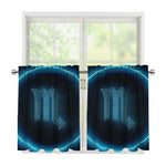 Blue Scorpio Zodiac Sign Print Tier Curtains