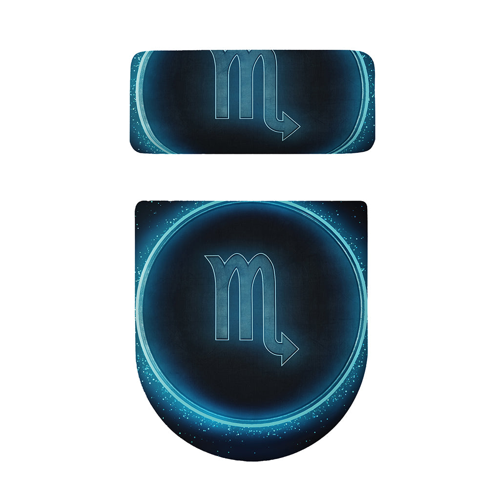 Blue Scorpio Zodiac Sign Print Toilet Lid And Tank Cover Set
