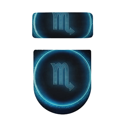Blue Scorpio Zodiac Sign Print Toilet Lid And Tank Cover Set