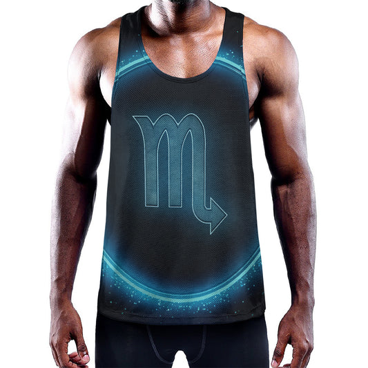 Blue Scorpio Zodiac Sign Print Training Tank Top