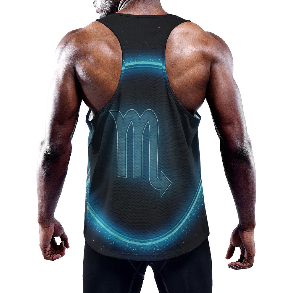 Blue Scorpio Zodiac Sign Print Training Tank Top