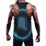 Blue Scorpio Zodiac Sign Print Training Tank Top