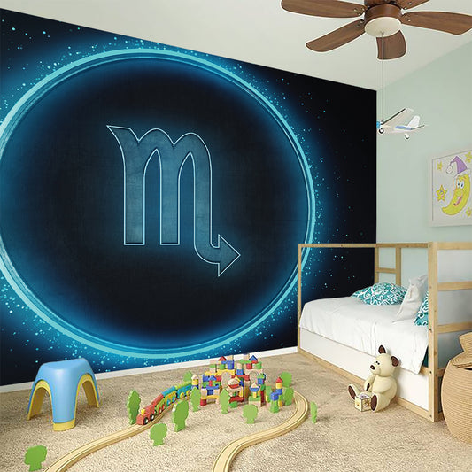Blue Scorpio Zodiac Sign Print Wall Sticker