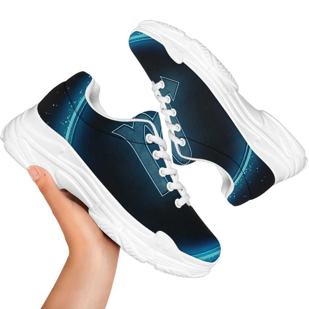 Blue Scorpio Zodiac Sign Print White Chunky Shoes