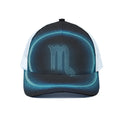 Blue Scorpio Zodiac Sign Print White Mesh Trucker Hat