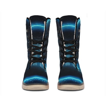 Blue Scorpio Zodiac Sign Print Winter Boots