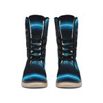 Blue Scorpio Zodiac Sign Print Winter Boots