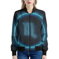 Blue Scorpio Zodiac Sign Print Women's Bomber Jacket