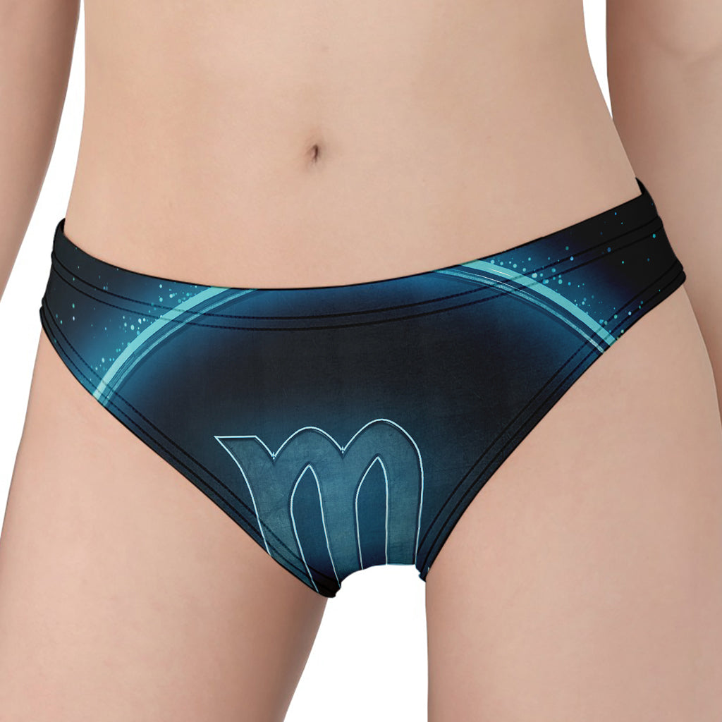Blue Scorpio Zodiac Sign Print Women's Panties