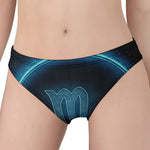 Blue Scorpio Zodiac Sign Print Women's Panties