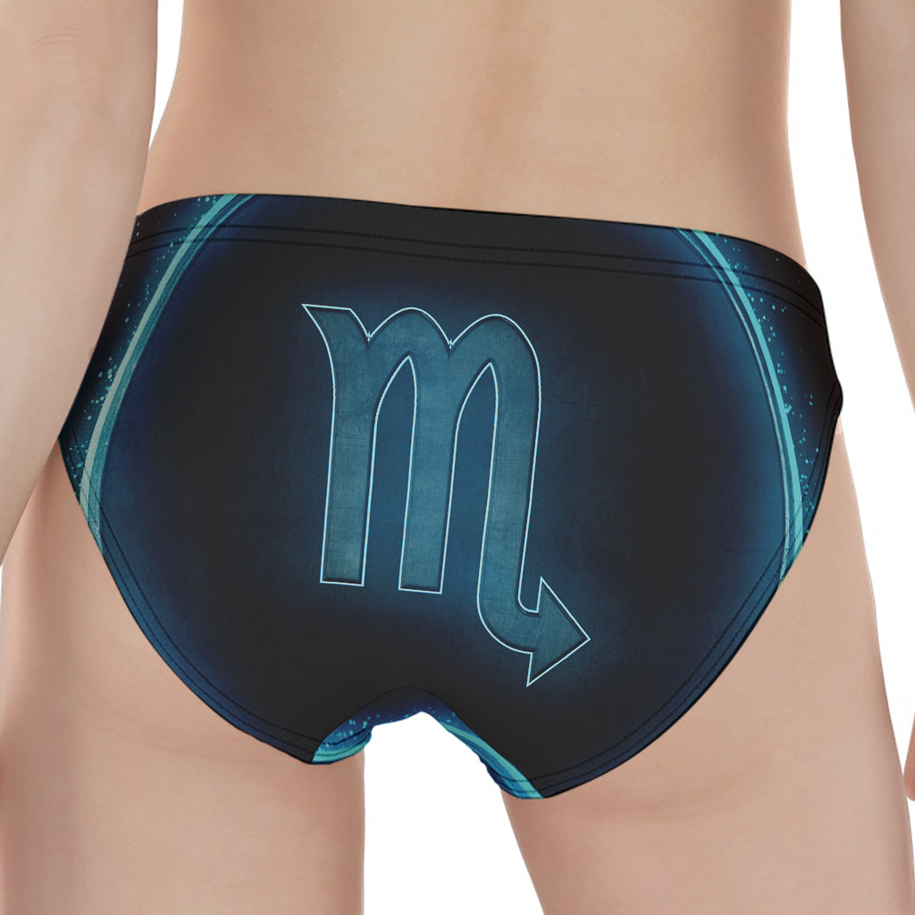 Blue Scorpio Zodiac Sign Print Women's Panties
