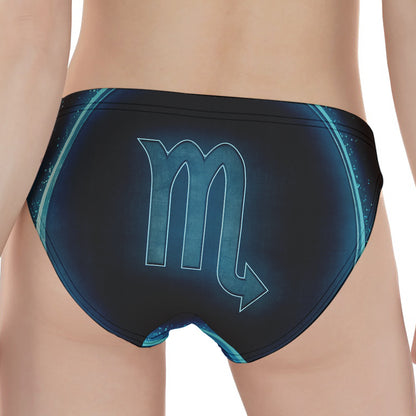 Blue Scorpio Zodiac Sign Print Women's Panties