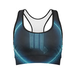 Blue Scorpio Zodiac Sign Print Women's Sports Bra