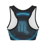 Blue Scorpio Zodiac Sign Print Women's Sports Bra