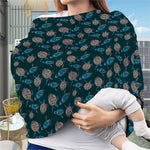 Blue Sea Turtle Pattern Print Baby Seat Cover