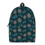 Blue Sea Turtle Pattern Print Backpack