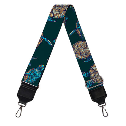 Blue Sea Turtle Pattern Print Bag Strap