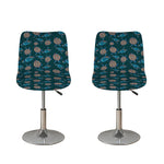 Blue Sea Turtle Pattern Print Bar Stool Covers