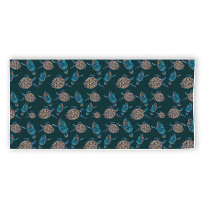 Blue Sea Turtle Pattern Print Beach Towel