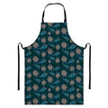 Blue Sea Turtle Pattern Print Bib Apron With Pocket