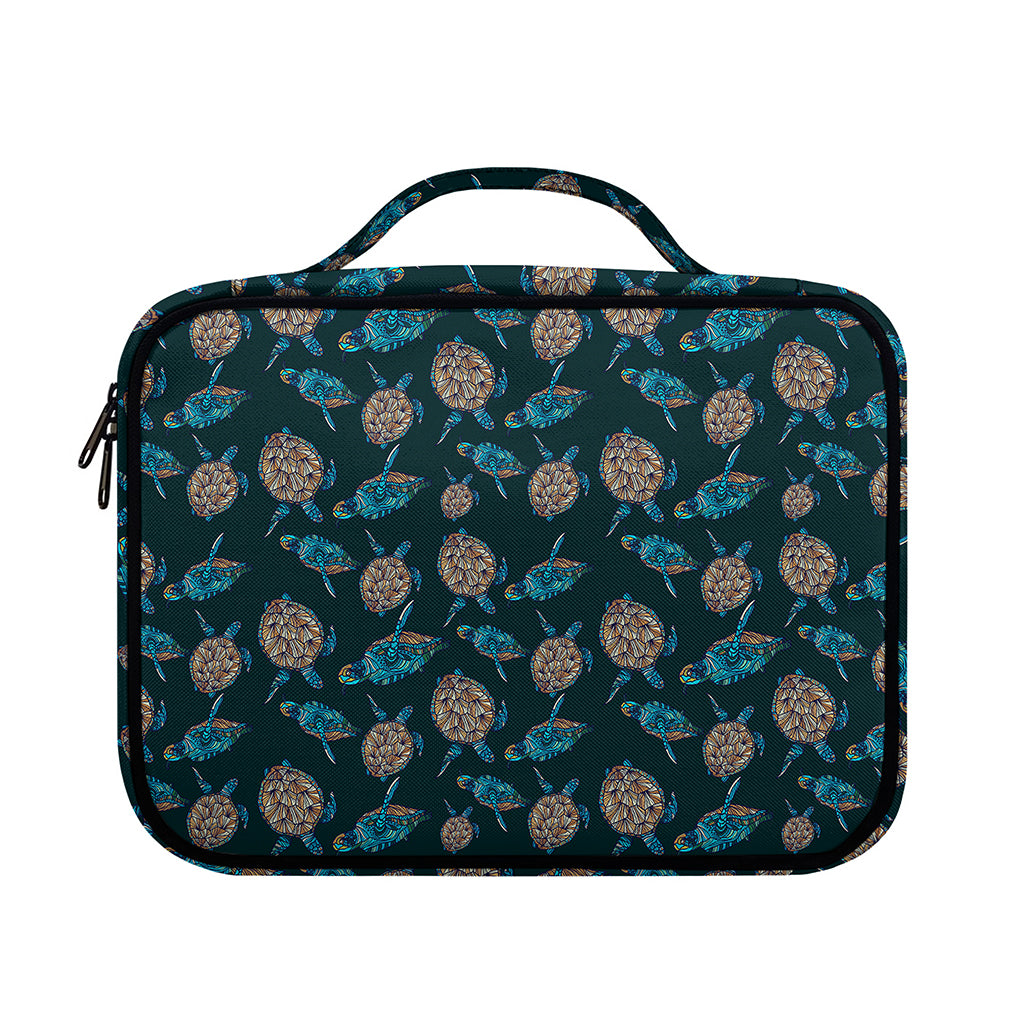 Blue Sea Turtle Pattern Print Briefcase Bible Bag