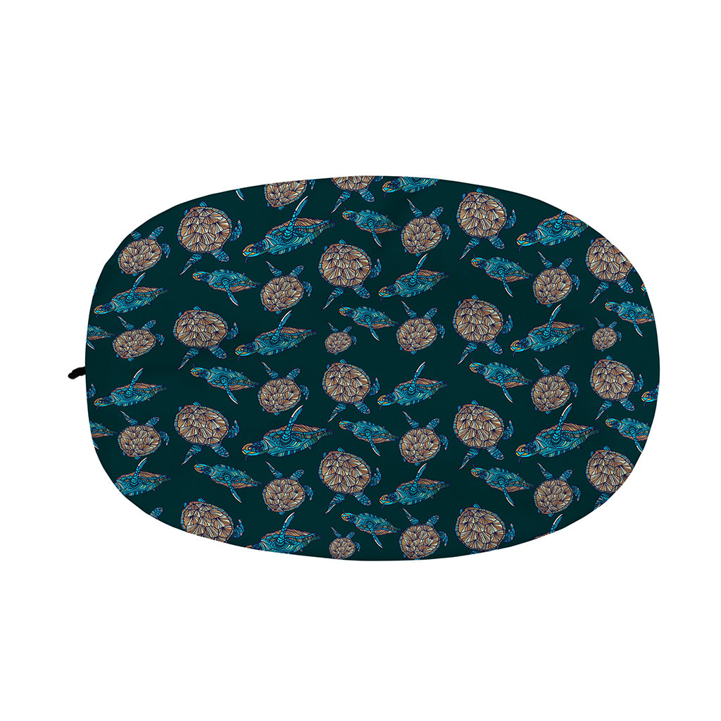 Blue Sea Turtle Pattern Print Car Side Mirror Covers