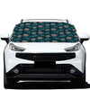 Blue Sea Turtle Pattern Print Car Windshield Snow Cover